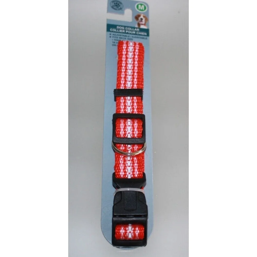 3/$15 Adjustable Red Dog Collar Fits 14-20 In Necks Med By Greenbrier NIP